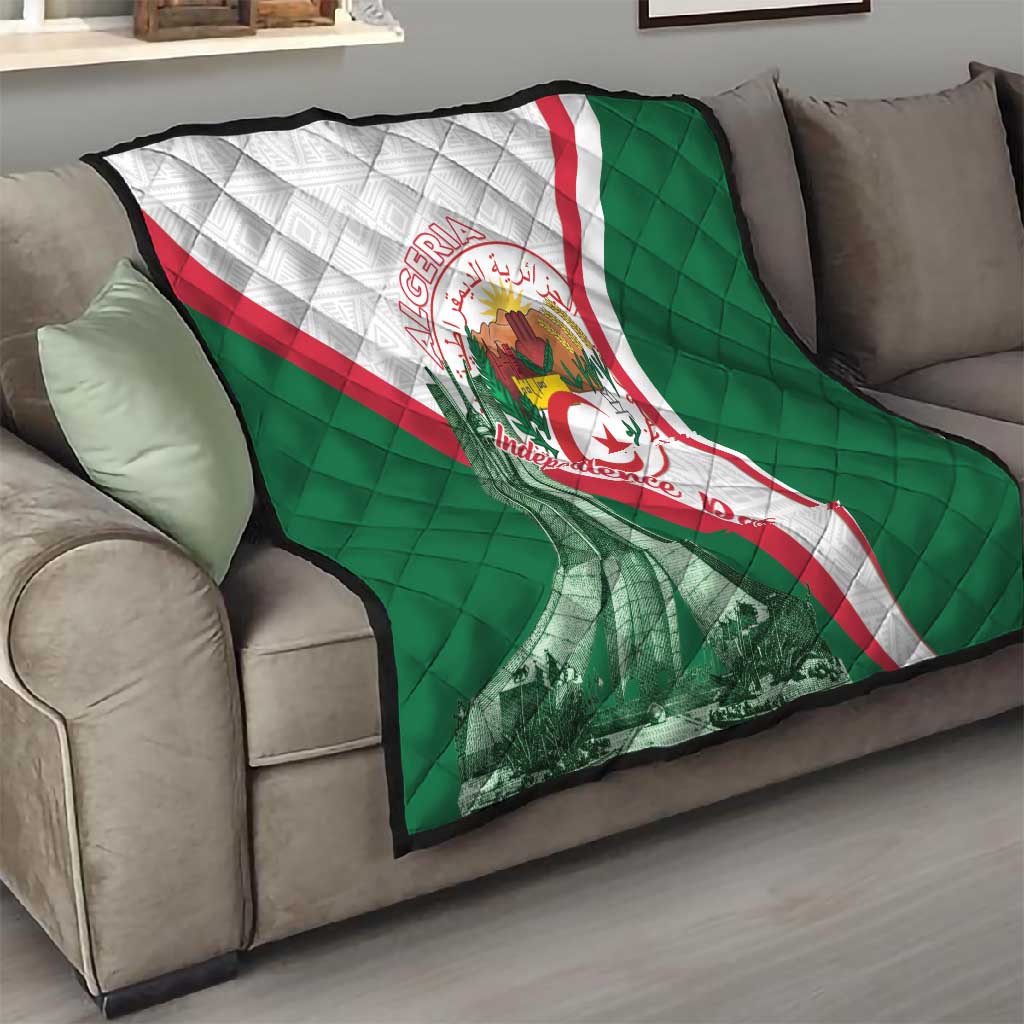 Algeria Independence Day Quilt Coat Of Arms With Maqam Echahid LT15