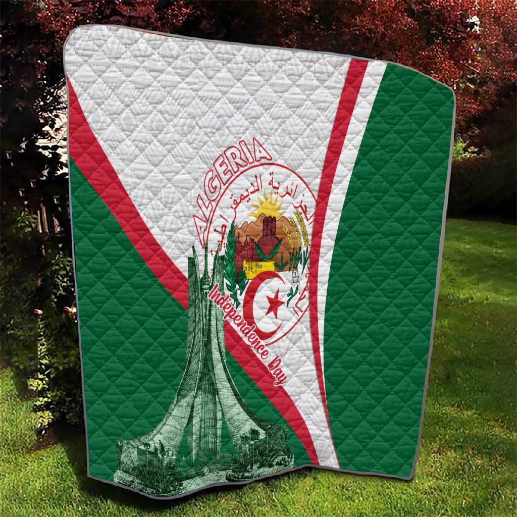 Algeria Independence Day Quilt Coat Of Arms With Maqam Echahid LT15