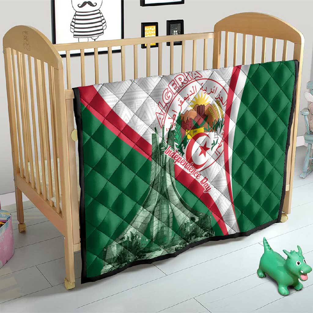 Algeria Independence Day Quilt Coat Of Arms With Maqam Echahid LT15