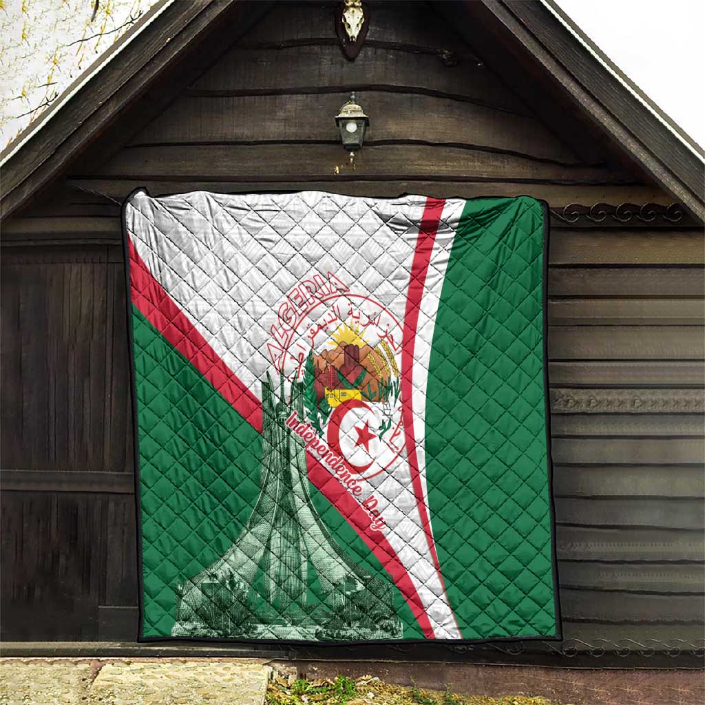 Algeria Independence Day Quilt Coat Of Arms With Maqam Echahid LT15