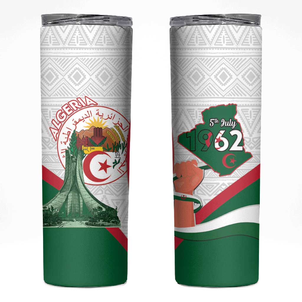 Algeria Independence Day Skinny Tumbler Coat Of Arms With Maqam Echahid LT15