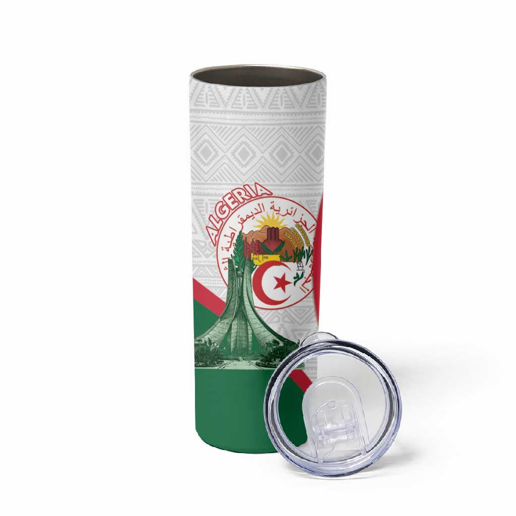 Algeria Independence Day Skinny Tumbler Coat Of Arms With Maqam Echahid LT15