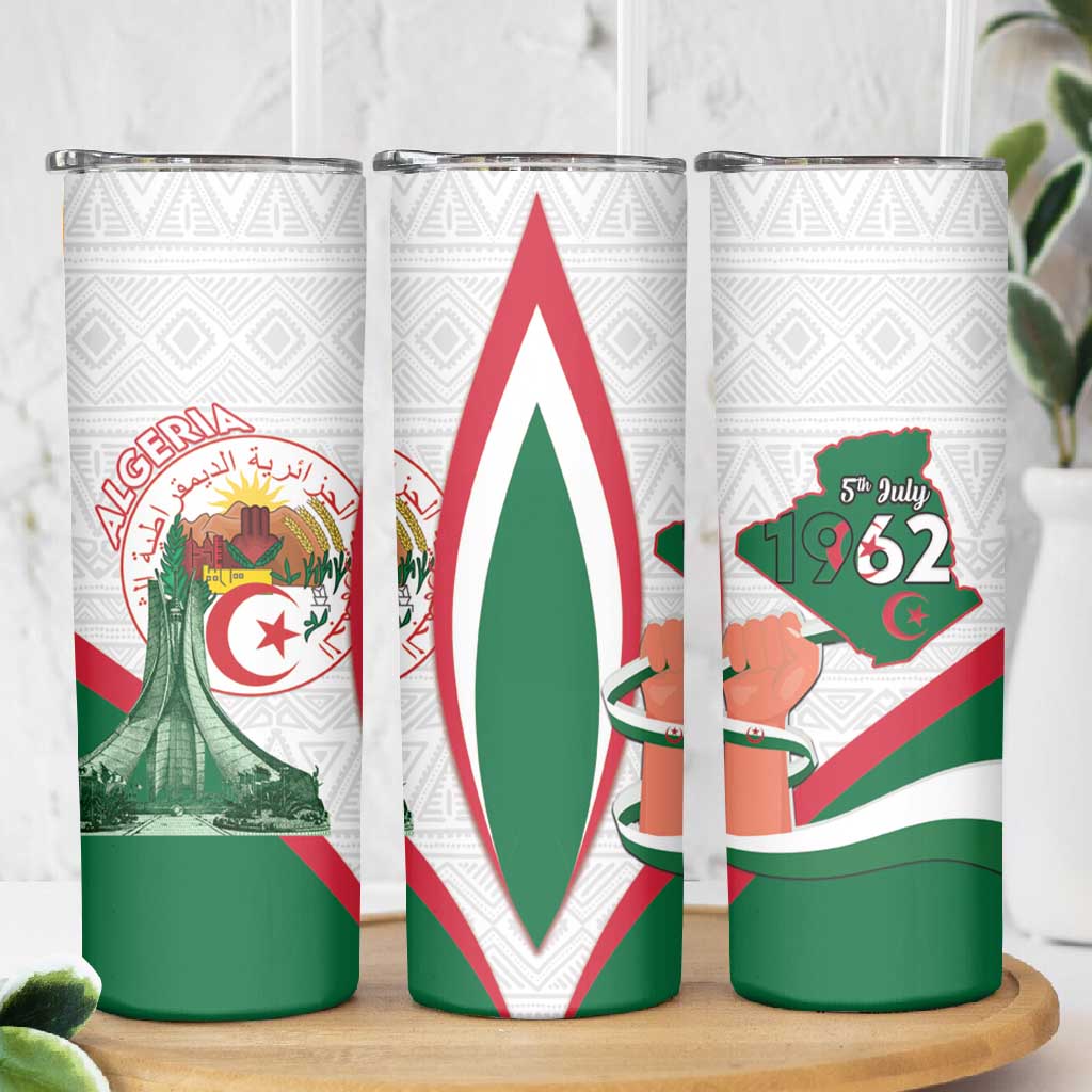 Algeria Independence Day Skinny Tumbler Coat Of Arms With Maqam Echahid LT15