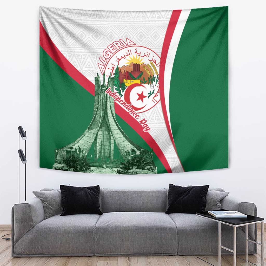 Algeria Independence Day Tapestry Coat Of Arms With Maqam Echahid LT15