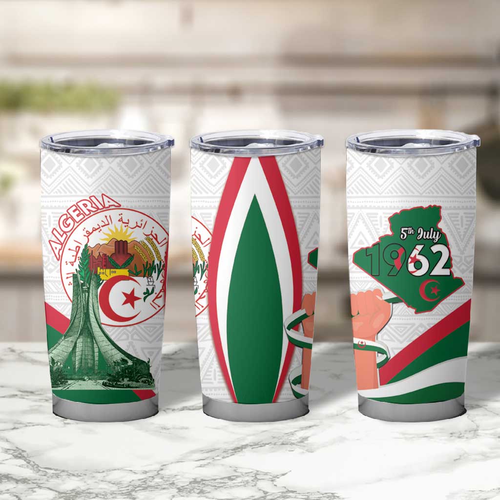 Algeria Independence Day Tumbler Cup Coat Of Arms With Maqam Echahid LT15