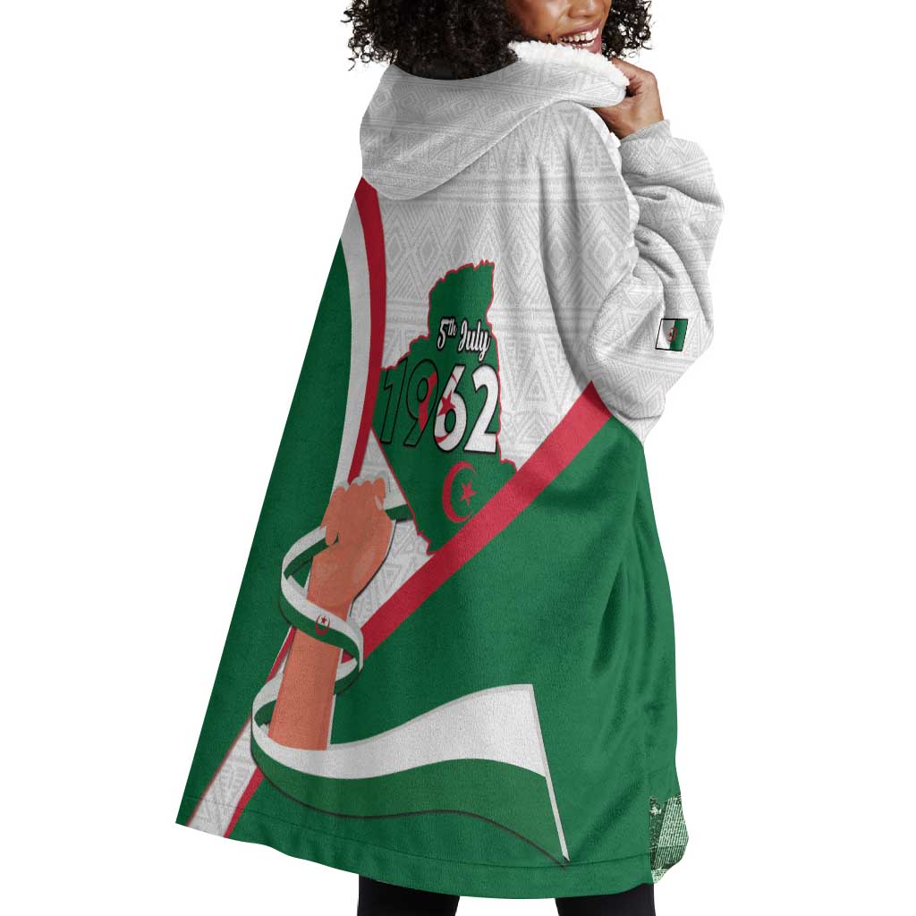 Algeria Independence Day Wearable Blanket Hoodie Coat Of Arms With Maqam Echahid LT15