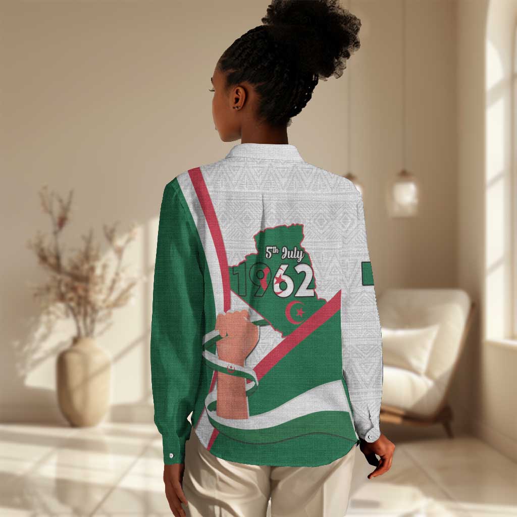 Algeria Independence Day Women Casual Shirt Coat Of Arms With Maqam Echahid LT15