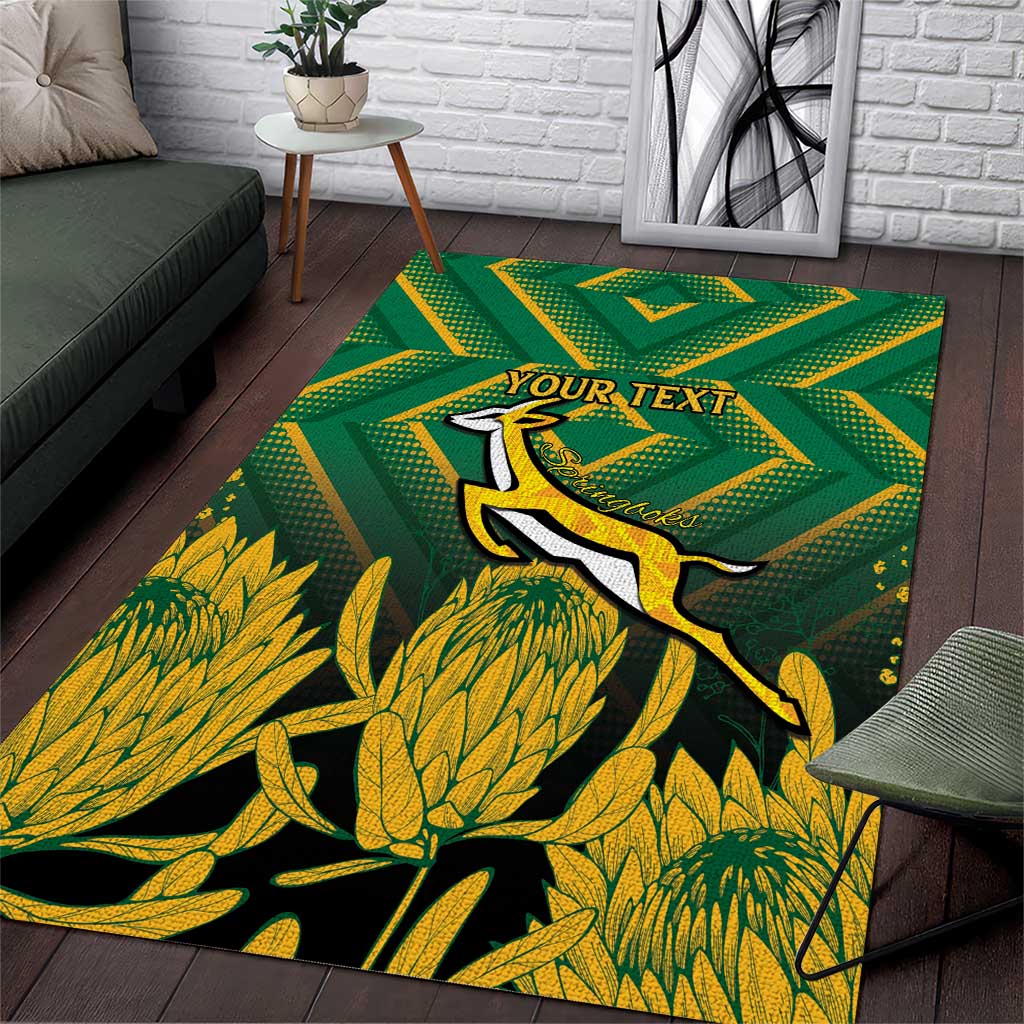 South Africa Rugby Custom Area Rug Go Springboks Go LT15