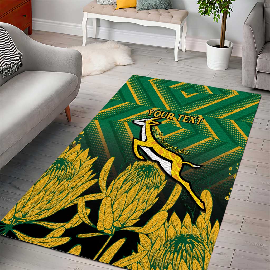 South Africa Rugby Custom Area Rug Go Springboks Go LT15