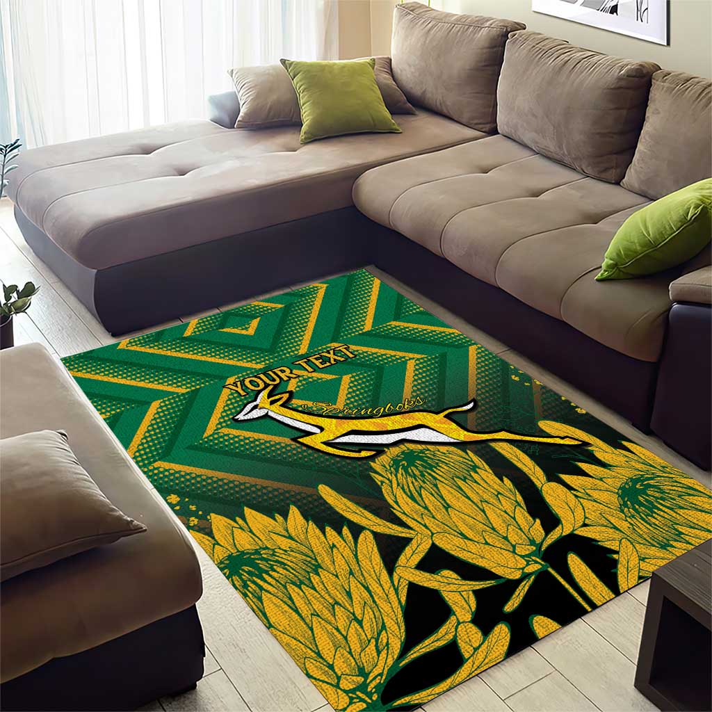 South Africa Rugby Custom Area Rug Go Springboks Go LT15