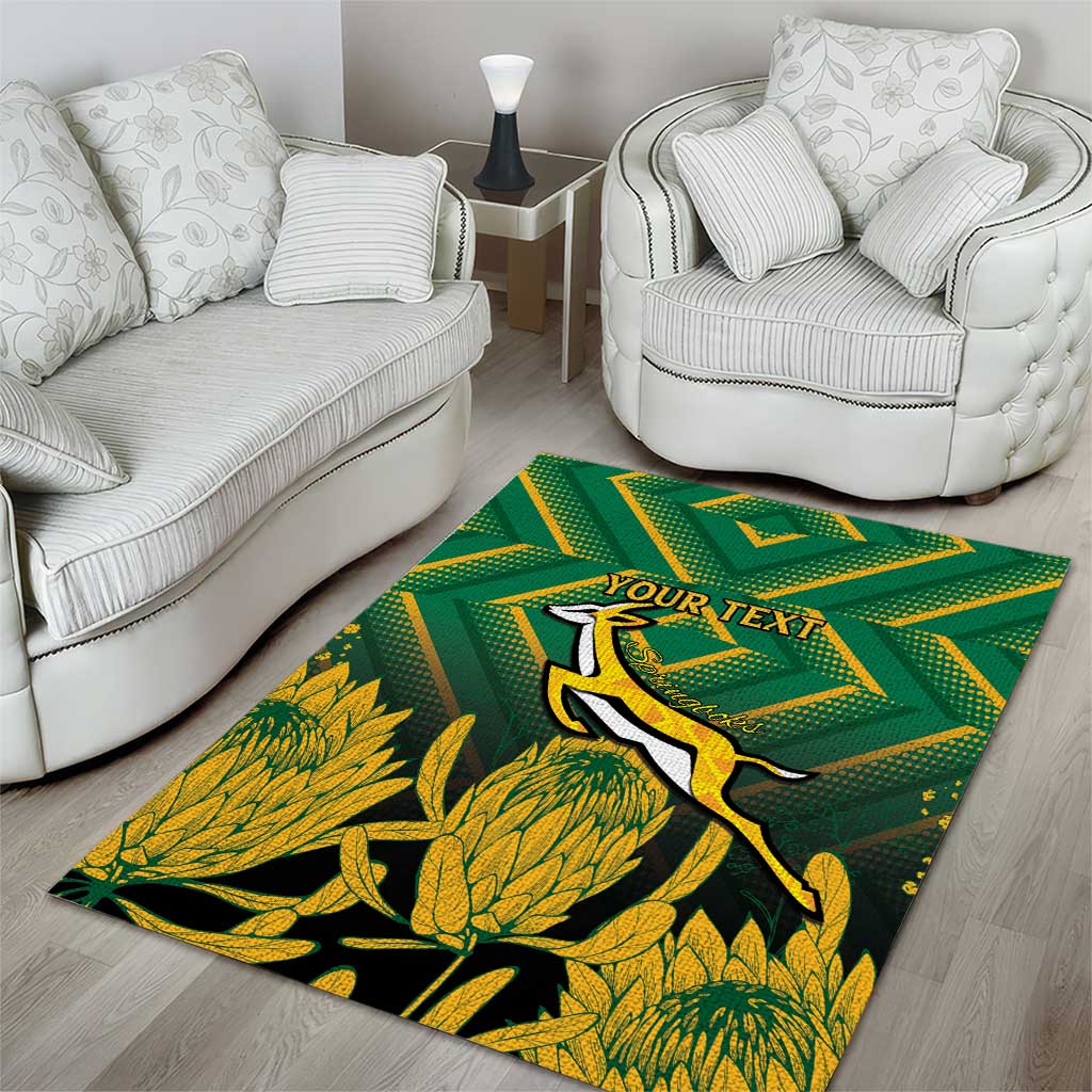 South Africa Rugby Custom Area Rug Go Springboks Go LT15