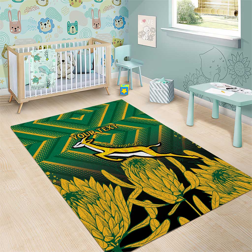 South Africa Rugby Custom Area Rug Go Springboks Go LT15