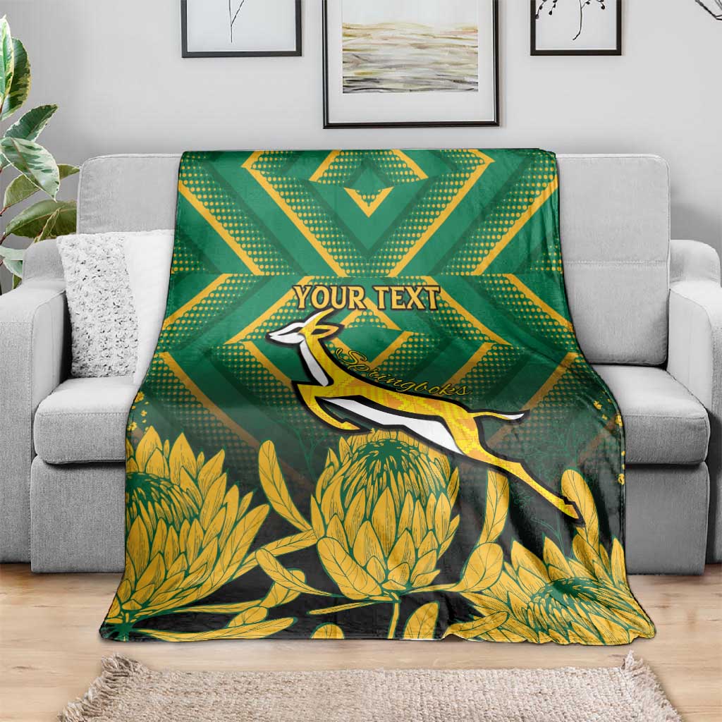 South Africa Rugby Custom Blanket Go Springboks Go LT15