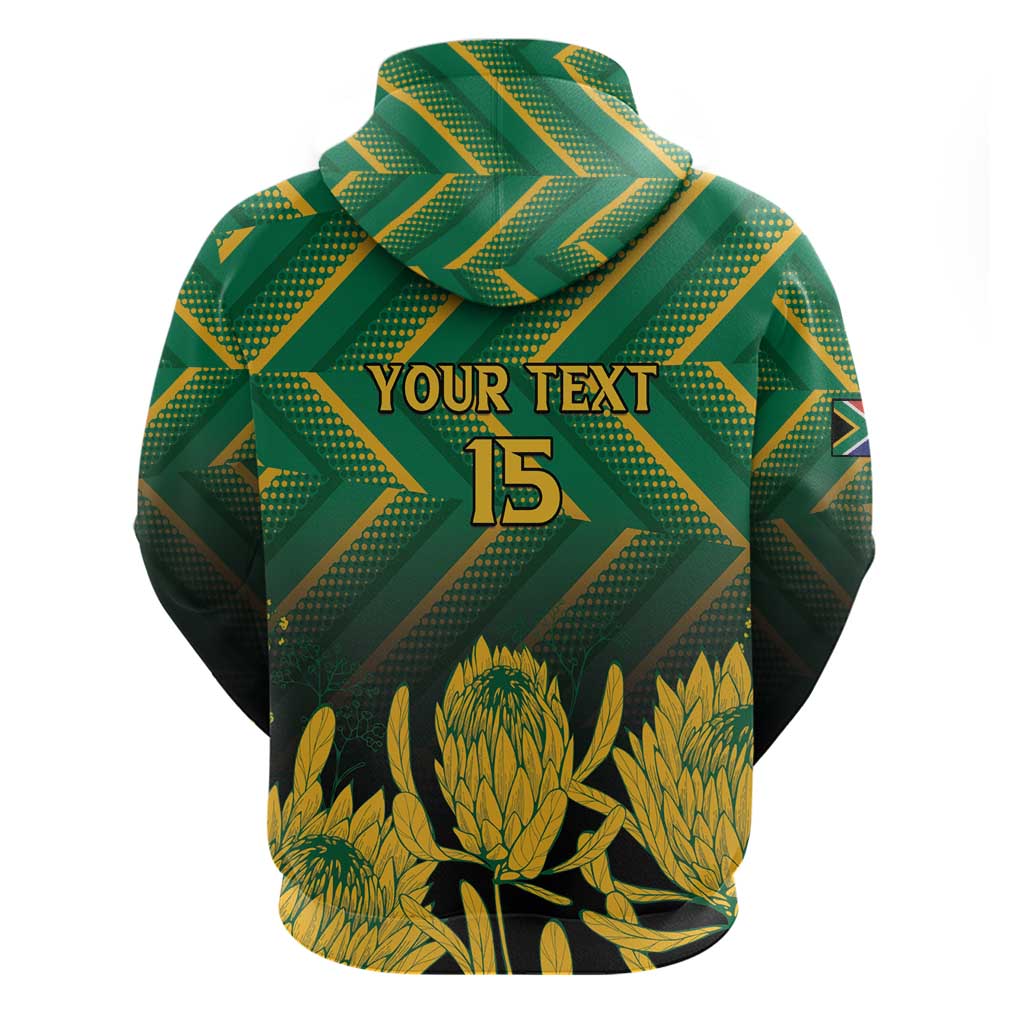 South Africa Rugby Custom Hoodie Forever Green Forever Gold LT15