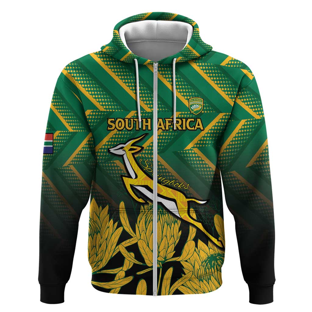 South Africa Rugby Custom Hoodie Forever Green Forever Gold LT15