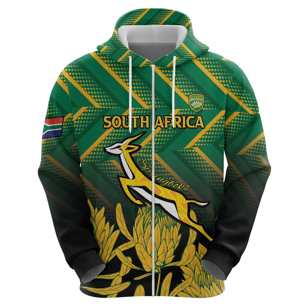 South Africa Rugby Custom Hoodie Forever Green Forever Gold LT15