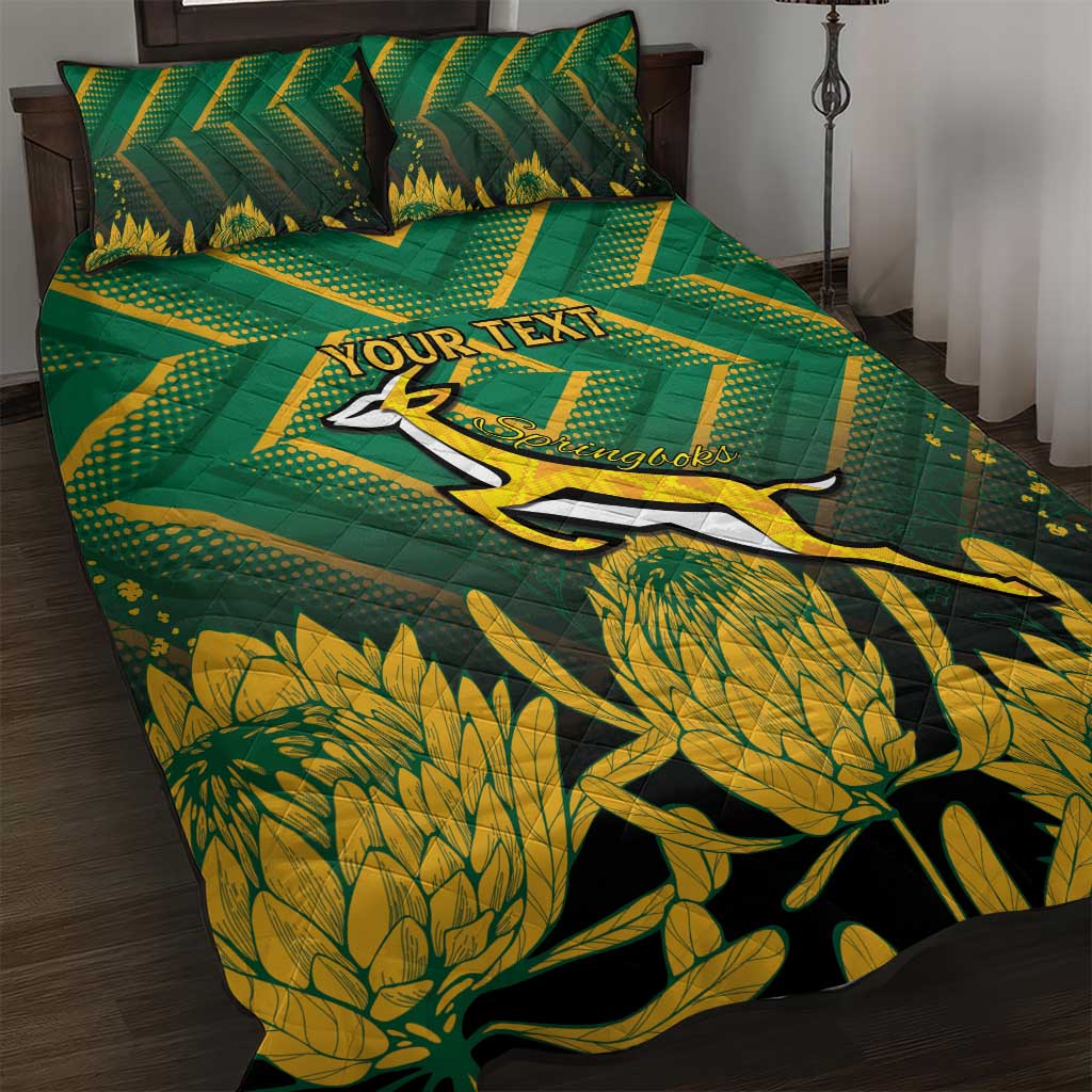 South Africa Rugby Custom Quilt Bed Set Go Springboks Go LT15