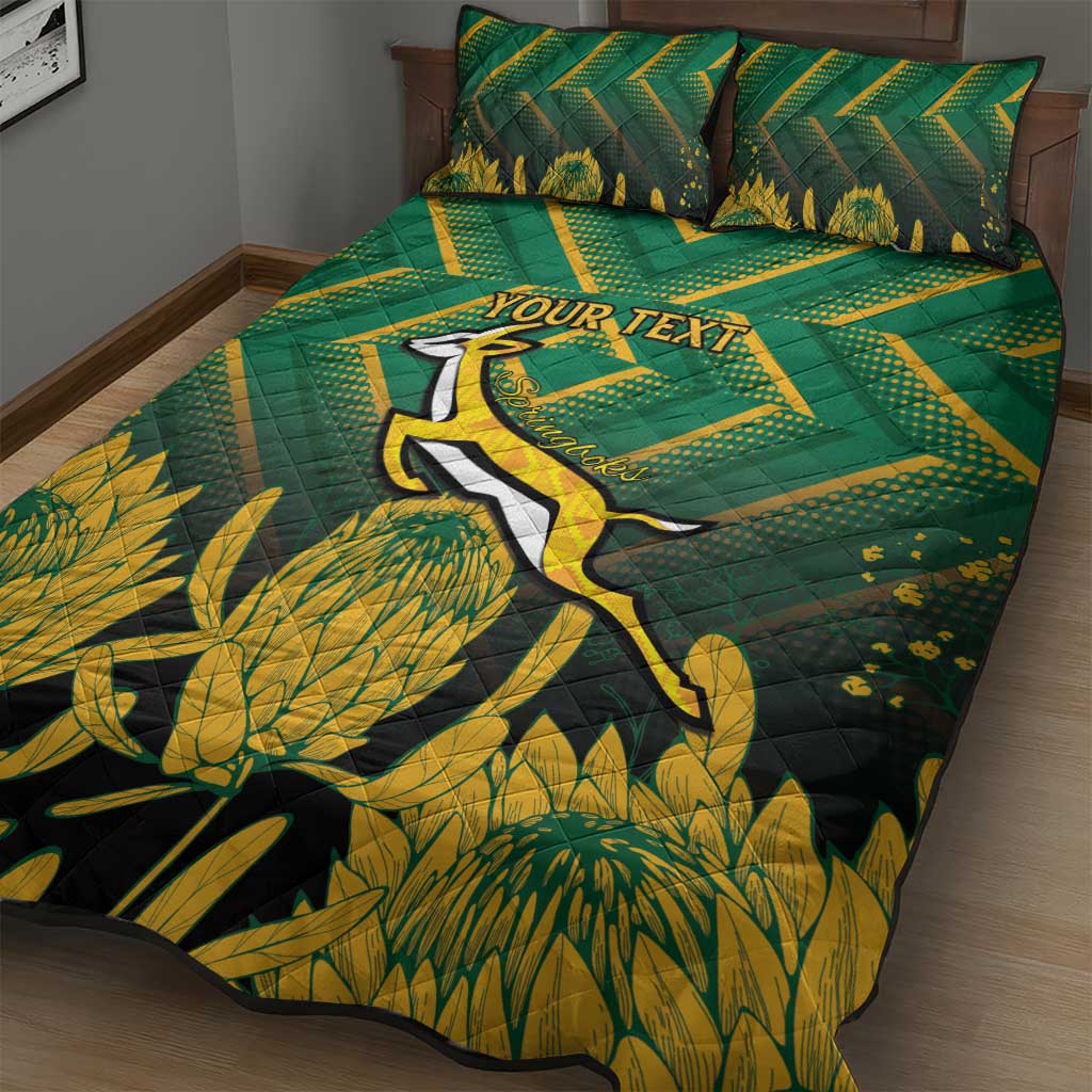 South Africa Rugby Custom Quilt Bed Set Go Springboks Go LT15