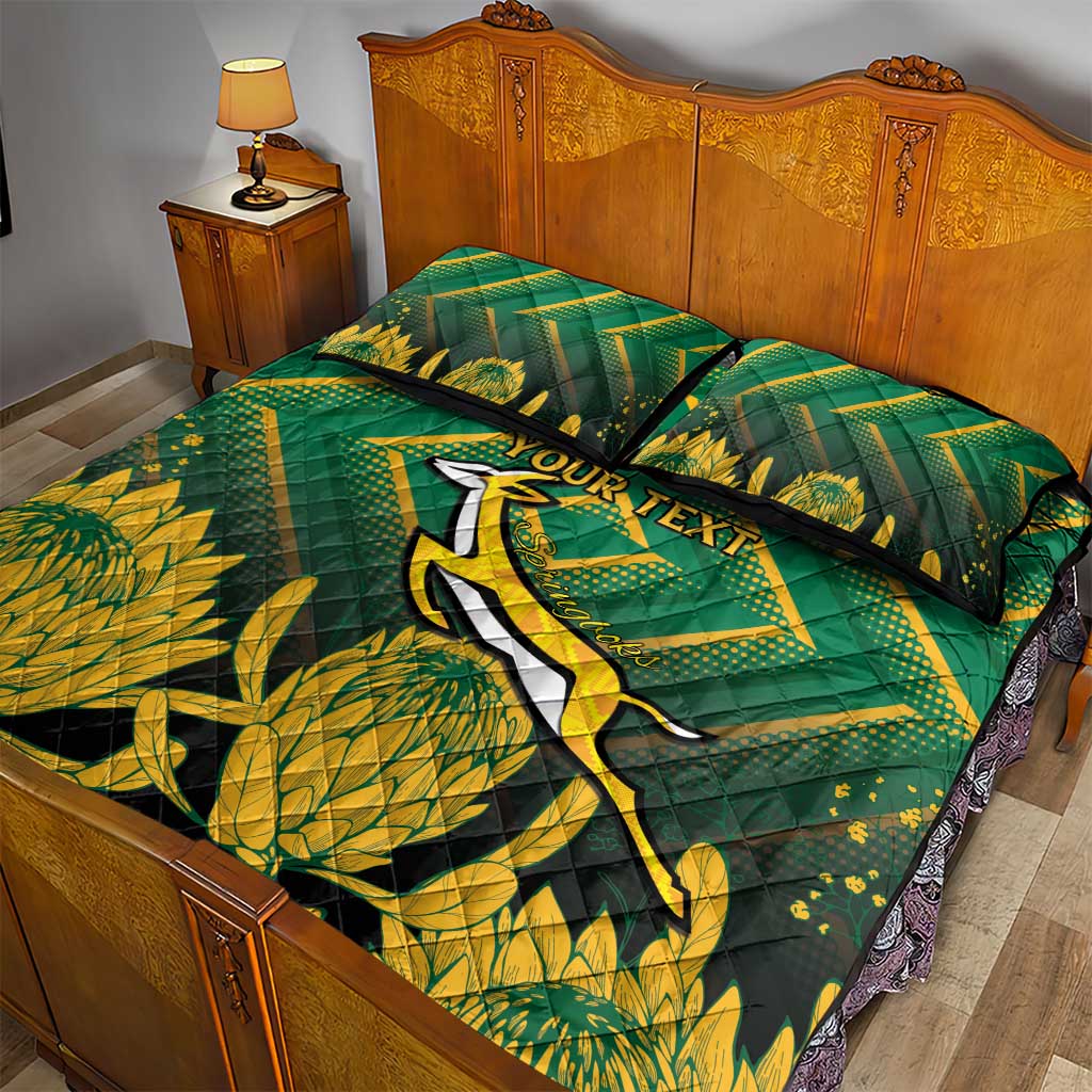 South Africa Rugby Custom Quilt Bed Set Go Springboks Go LT15