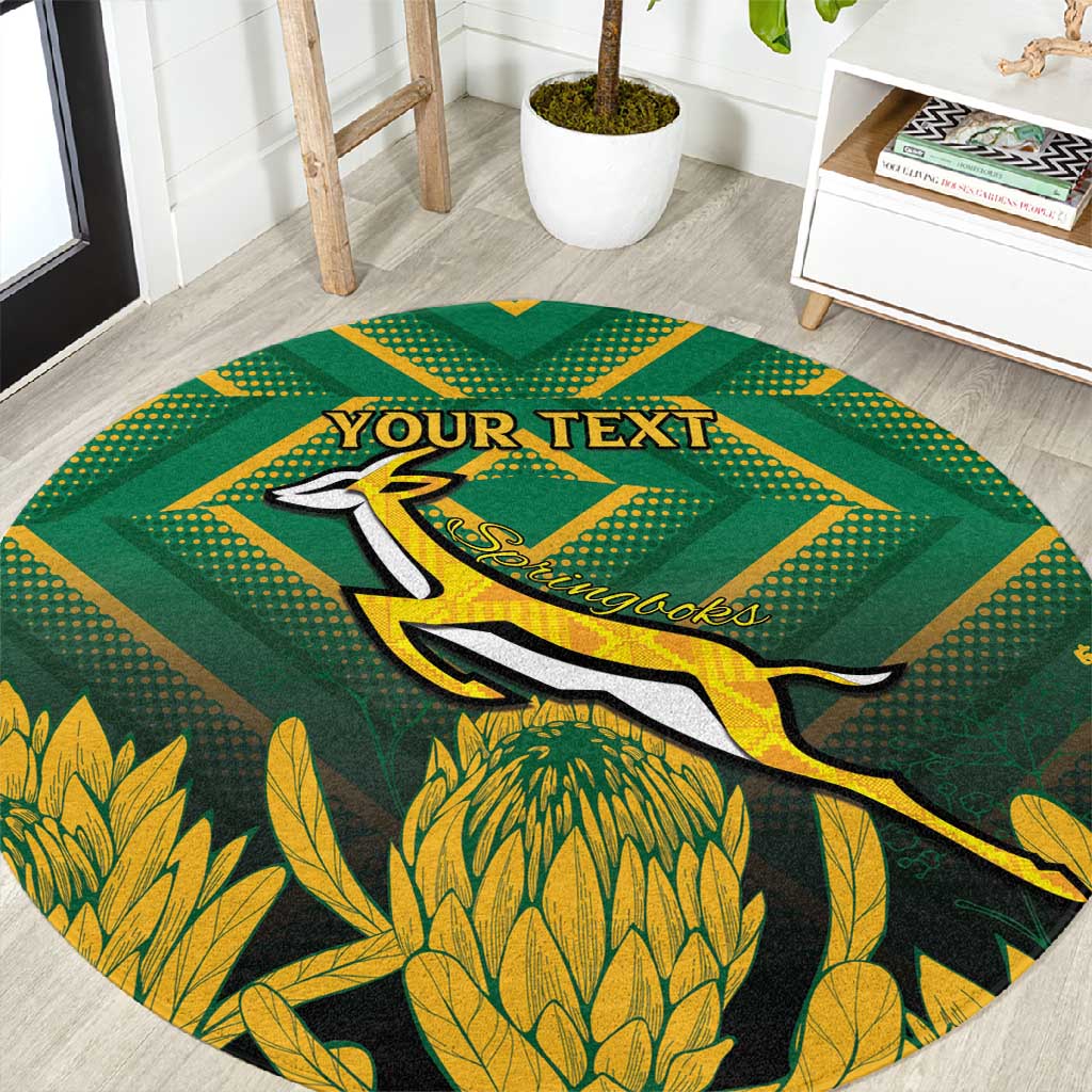 South Africa Rugby Custom Round Carpet Go Springboks Go LT15