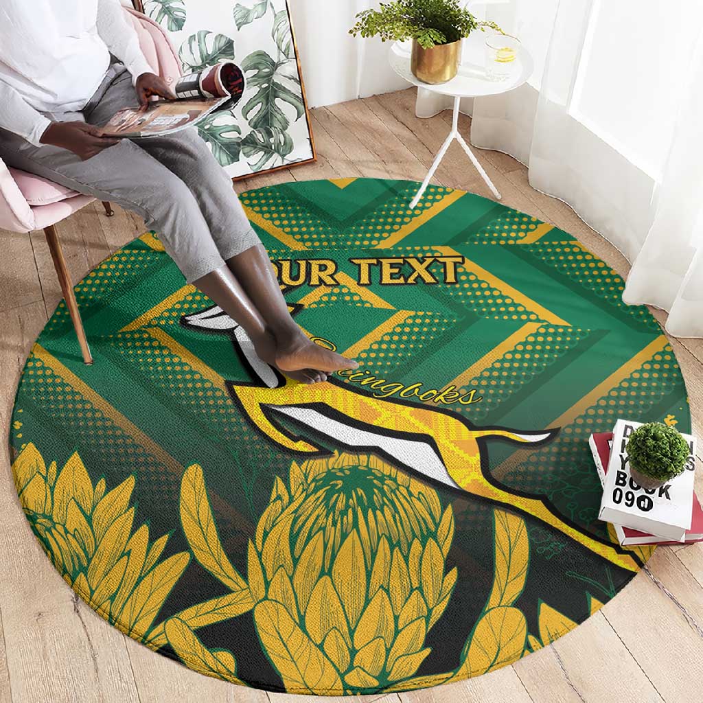 South Africa Rugby Custom Round Carpet Go Springboks Go LT15
