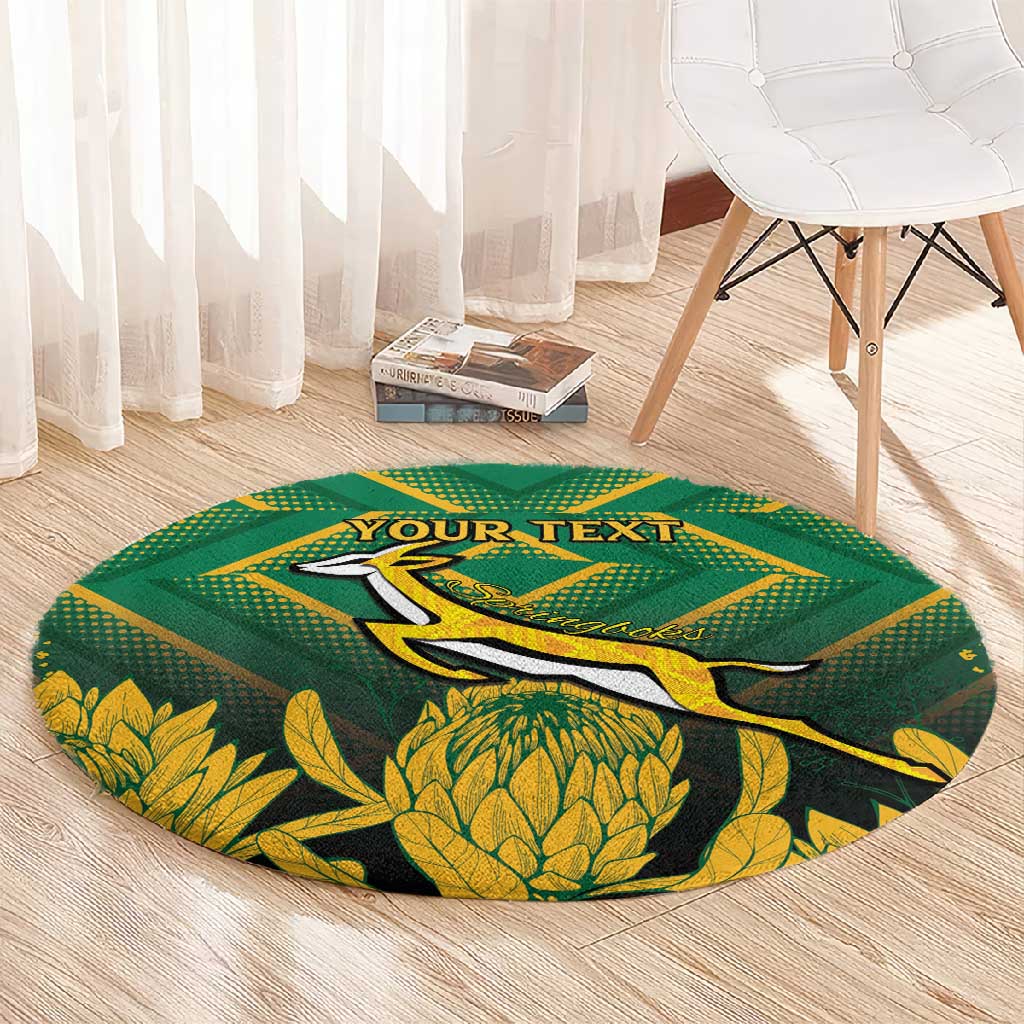 South Africa Rugby Custom Round Carpet Go Springboks Go LT15