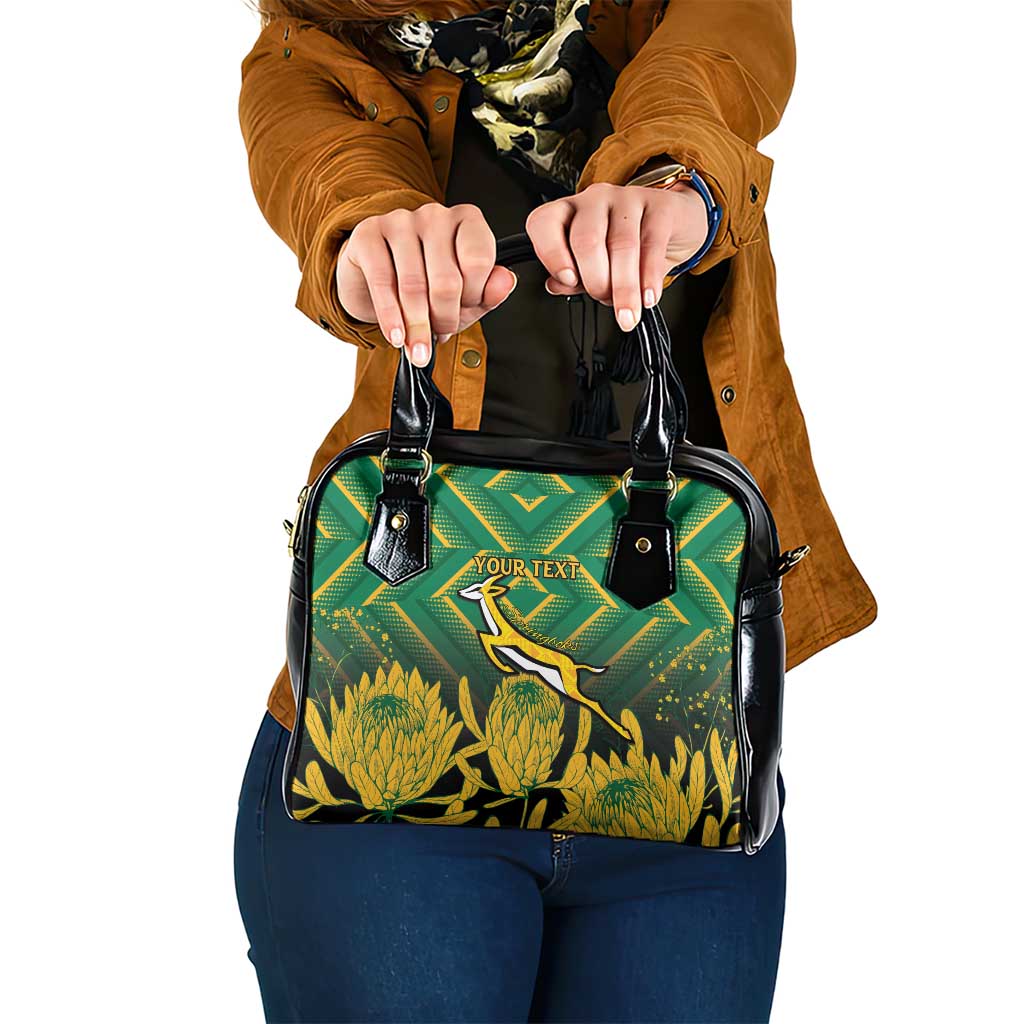 South Africa Rugby Custom Shoulder Handbag Forever Green Forever Gold LT15