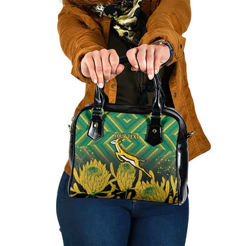 South Africa Rugby Custom Shoulder Handbag Forever Green Forever Gold LT15