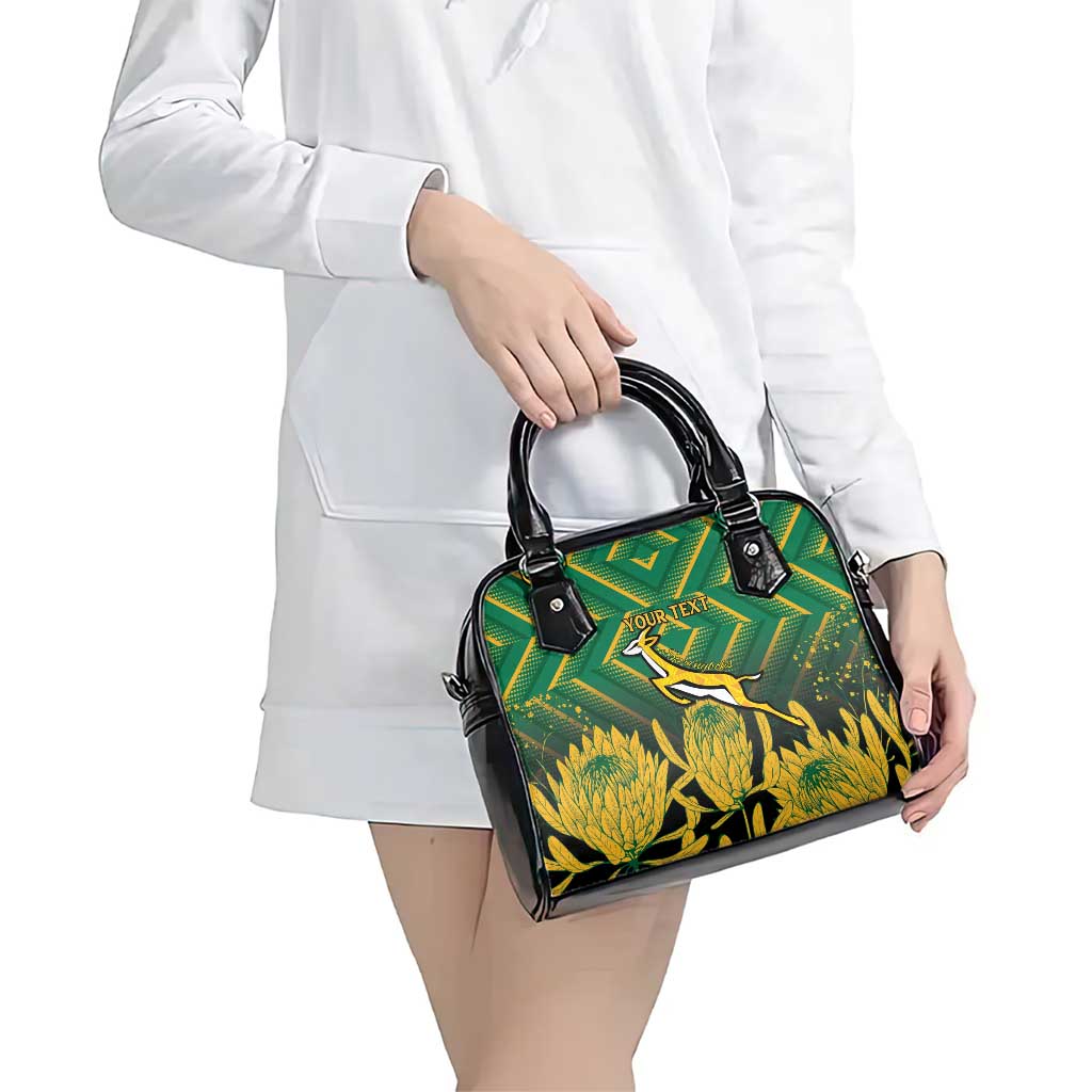South Africa Rugby Custom Shoulder Handbag Forever Green Forever Gold LT15