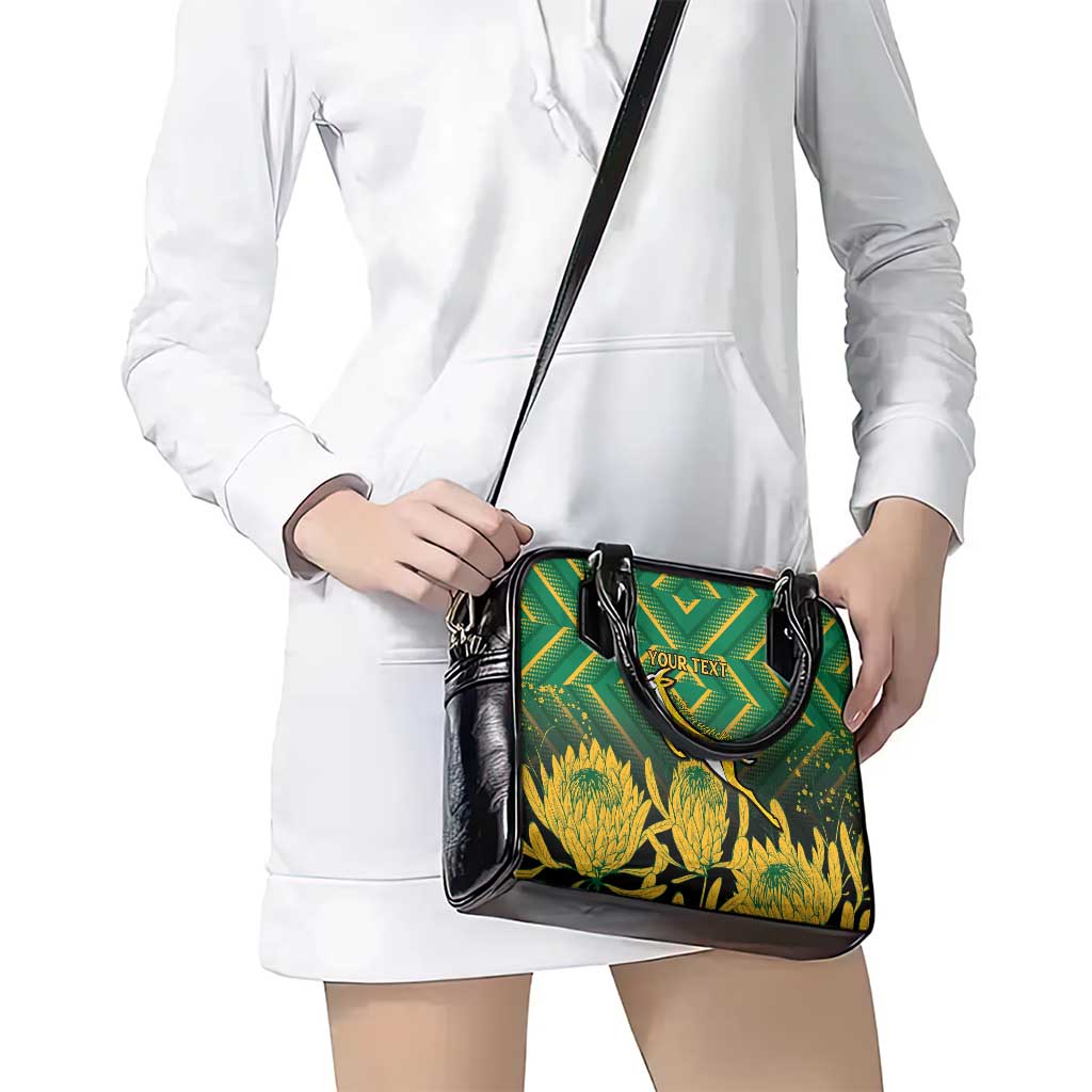 South Africa Rugby Custom Shoulder Handbag Forever Green Forever Gold LT15