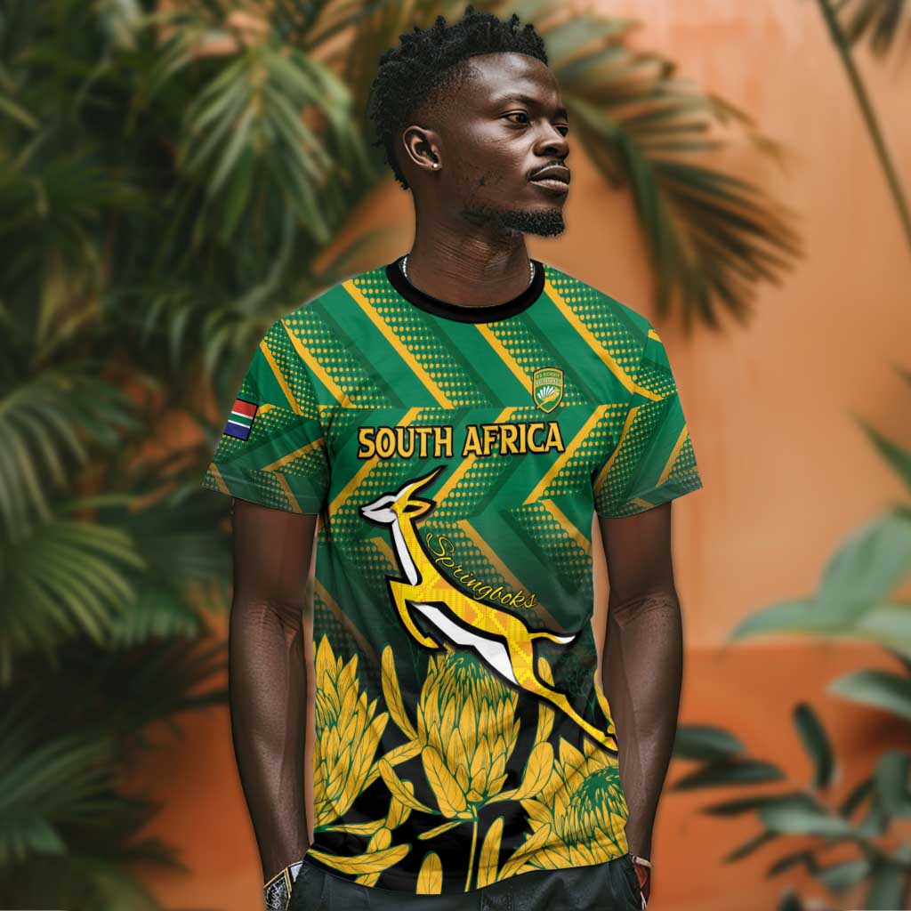 South Africa Rugby Custom T shirt Go Springboks Go LT15