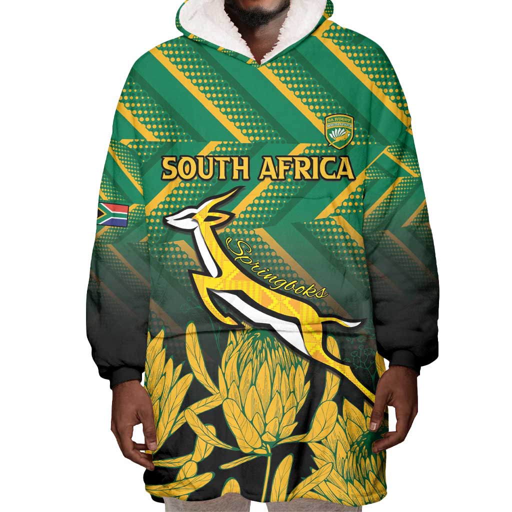 South Africa Rugby Custom Wearable Blanket Hoodie Go Springboks Go LT15