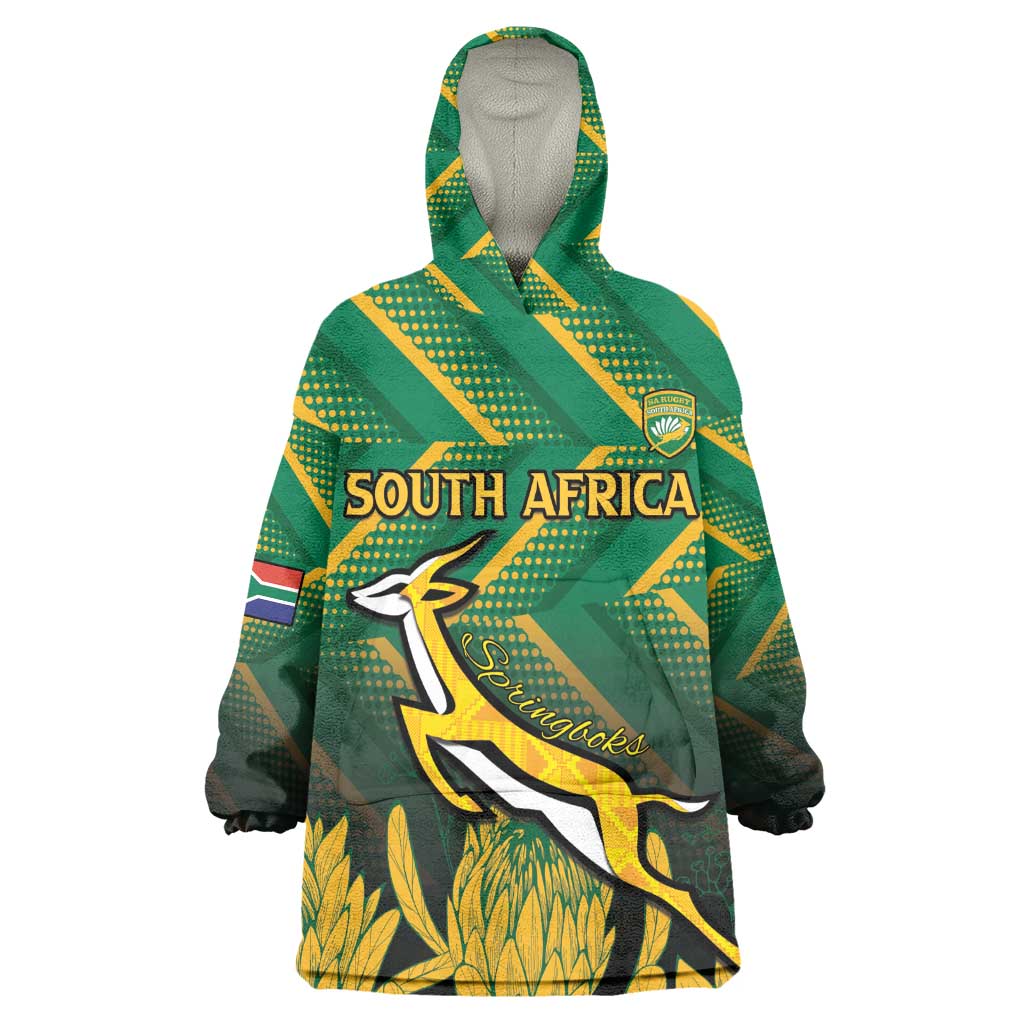 South Africa Rugby Custom Wearable Blanket Hoodie Go Springboks Go LT15