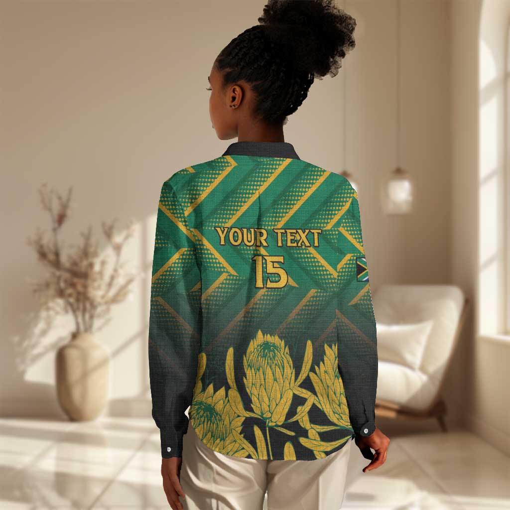 South Africa Rugby Custom Women Casual Shirt Go Springboks Go LT15