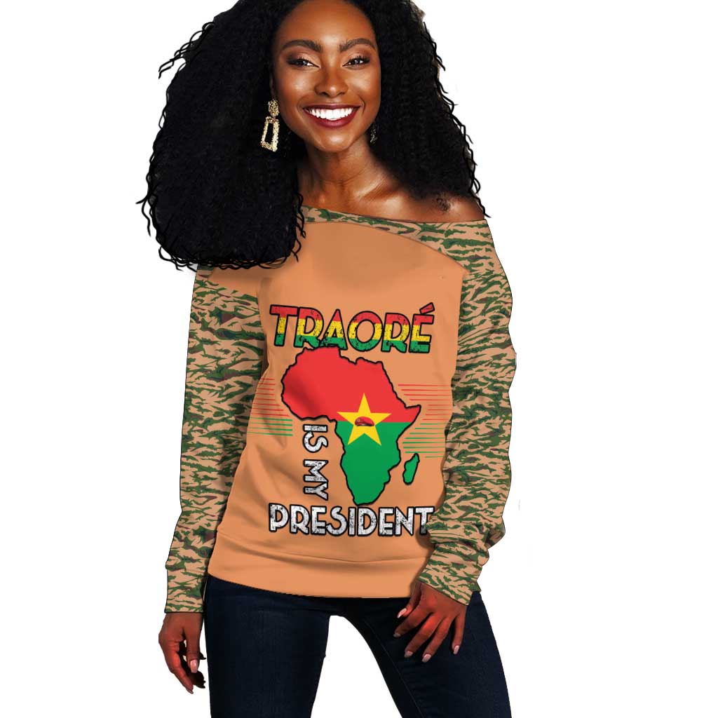 Traore Is My President Off Shoulder Sweater Africa For Africans LT15
