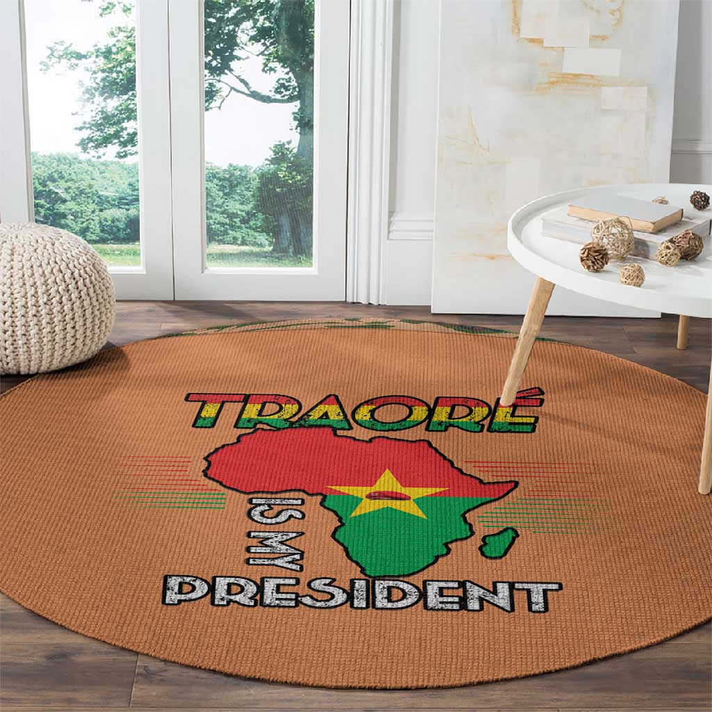 Traore Is My President Round Carpet Africa For Africans LT15