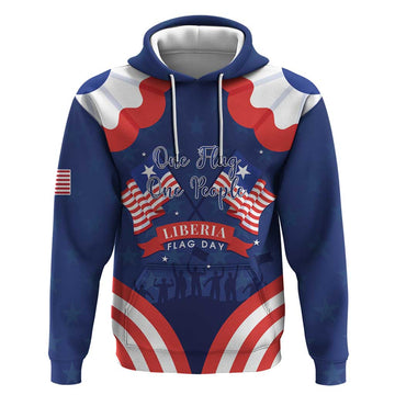 Personalized Happy Liberia Flag Day Hoodie One Flag One People LT15
