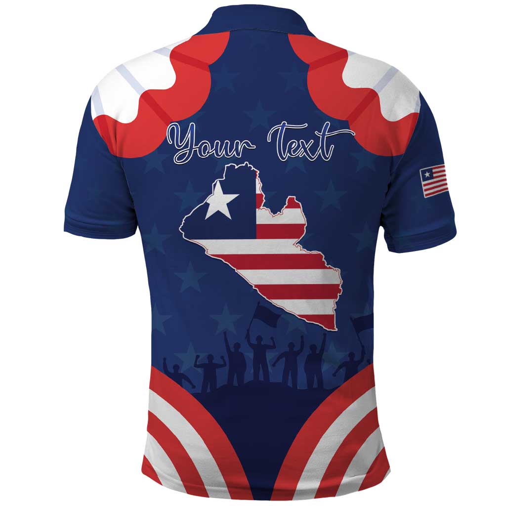 Personalized Happy Liberia Flag Day Polo Shirt One Flag One People LT15
