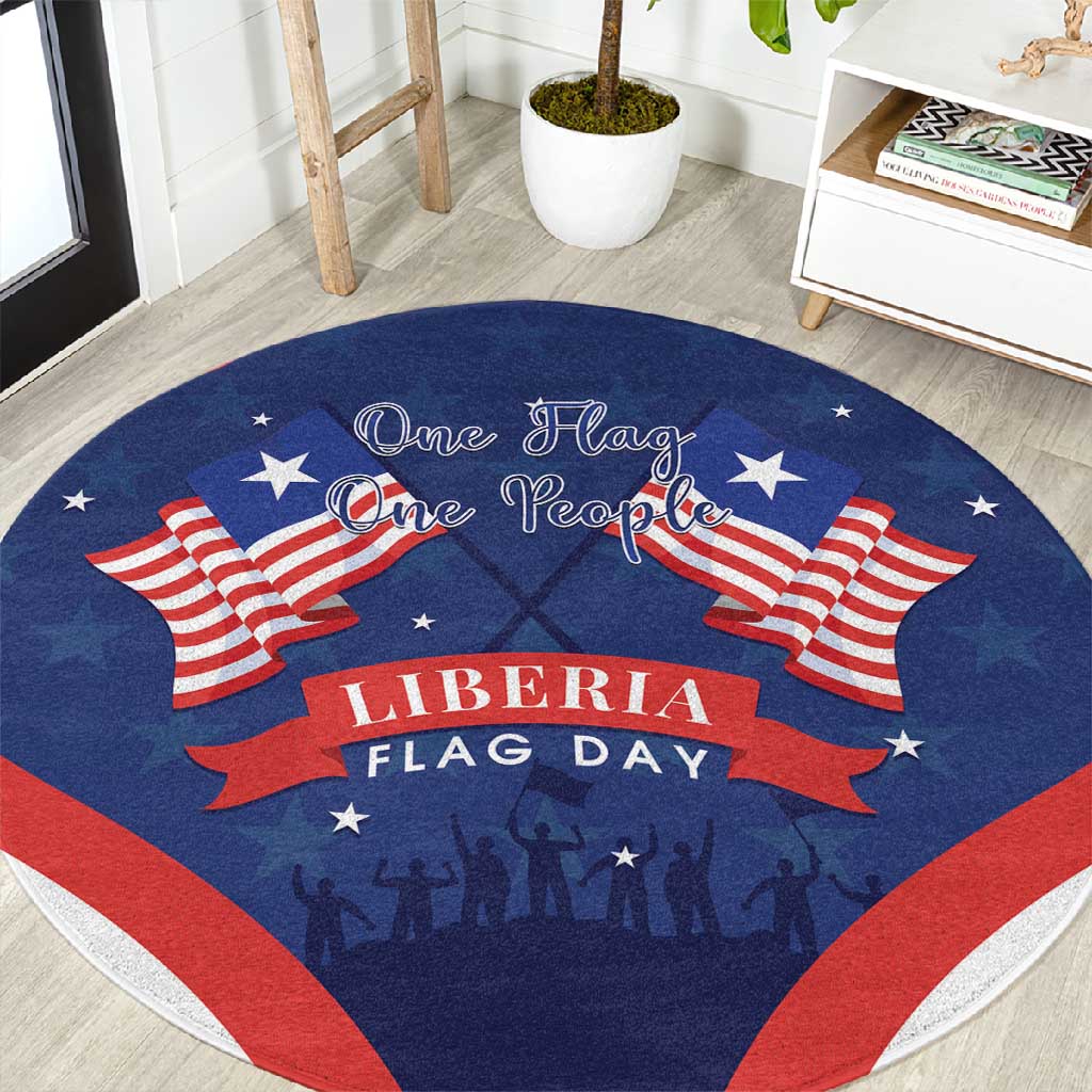 Liberia Flag Day Round Carpet One Flag One People LT15