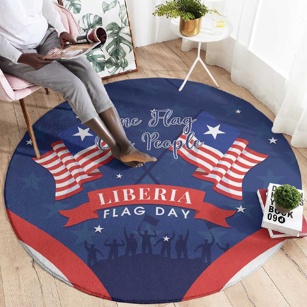 Liberia Flag Day Round Carpet One Flag One People LT15