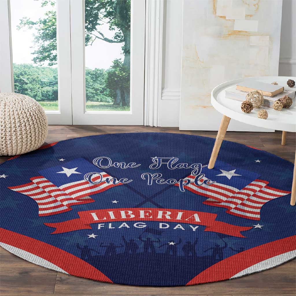 Liberia Flag Day Round Carpet One Flag One People LT15