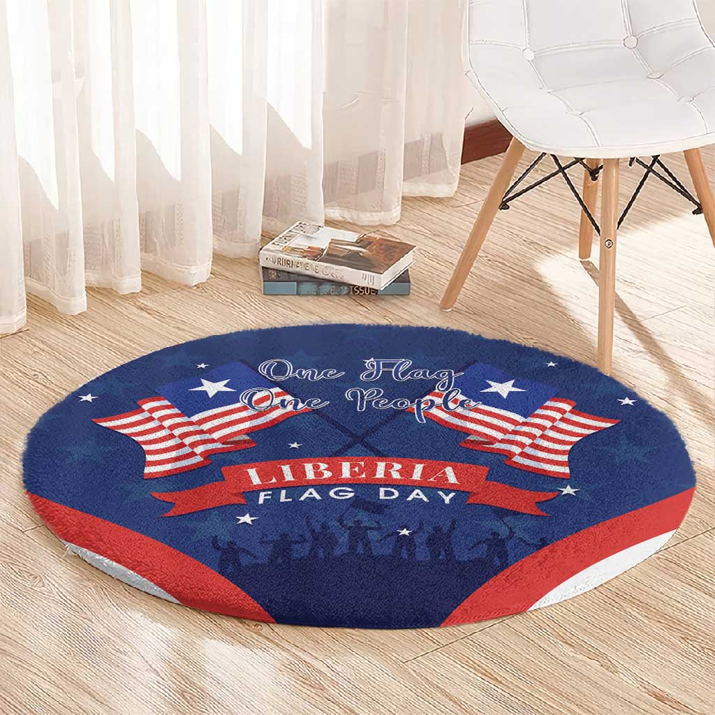 Liberia Flag Day Round Carpet One Flag One People LT15