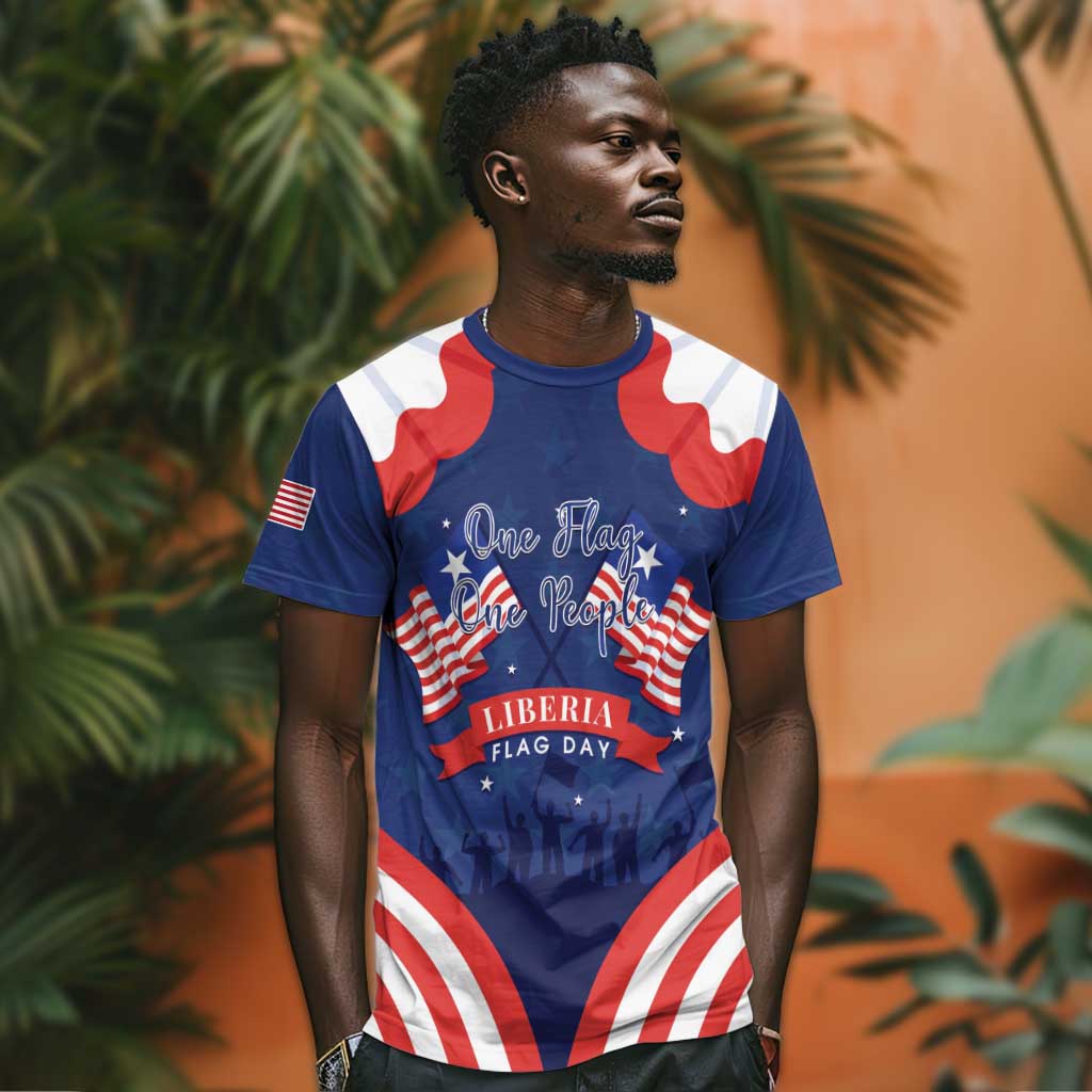 Personalized Liberia Flag Day T shirt One Flag One People LT15
