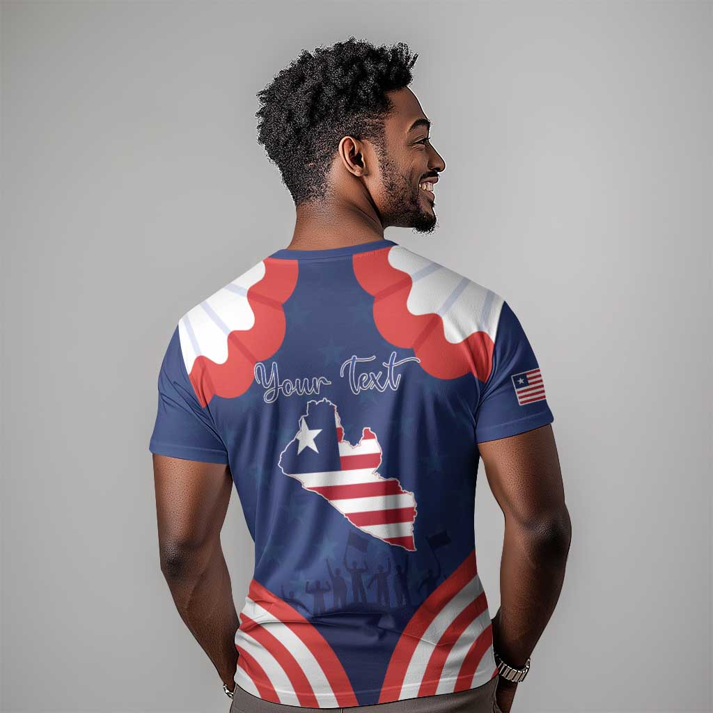 Personalized Liberia Flag Day T shirt One Flag One People LT15