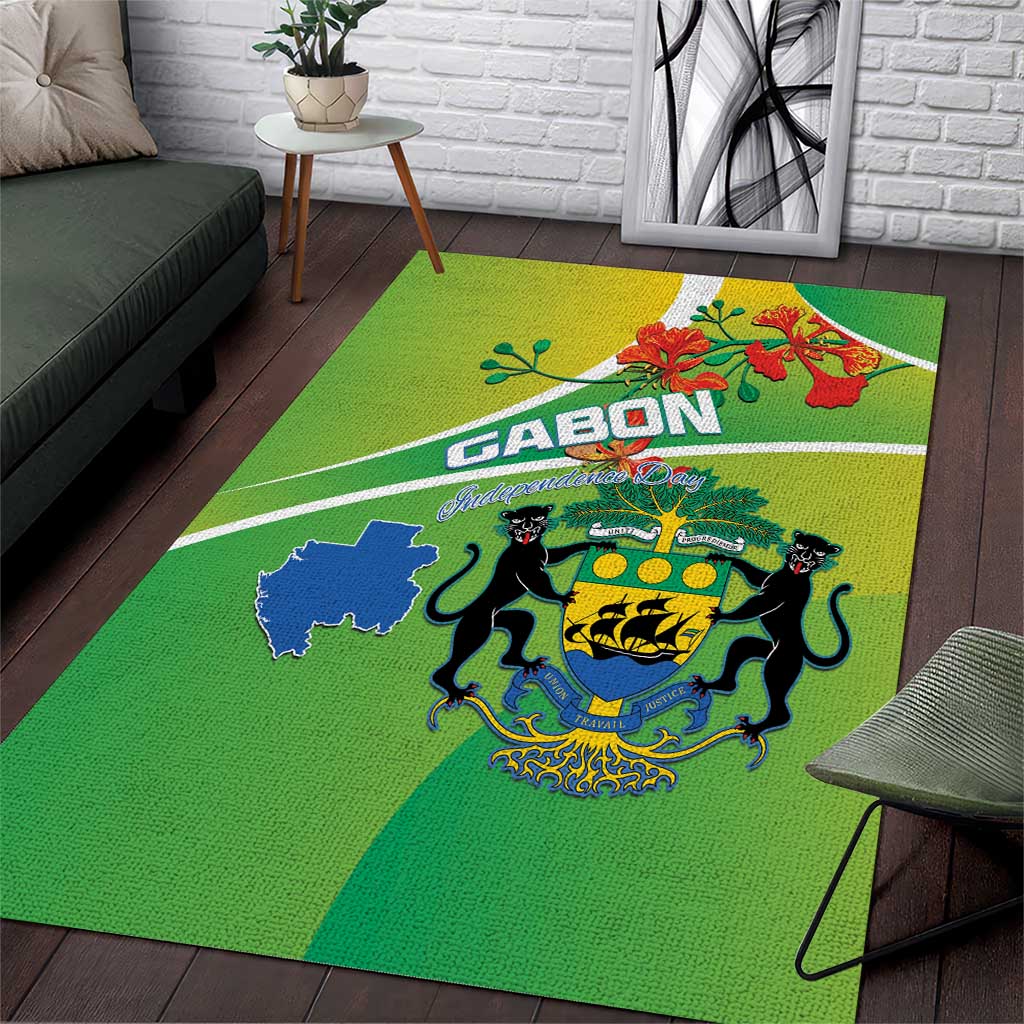 Gabon Independence Day Area Rug Gradient Style LT15