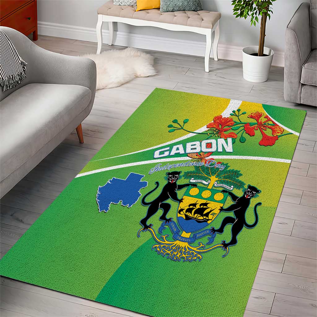 Gabon Independence Day Area Rug Gradient Style LT15