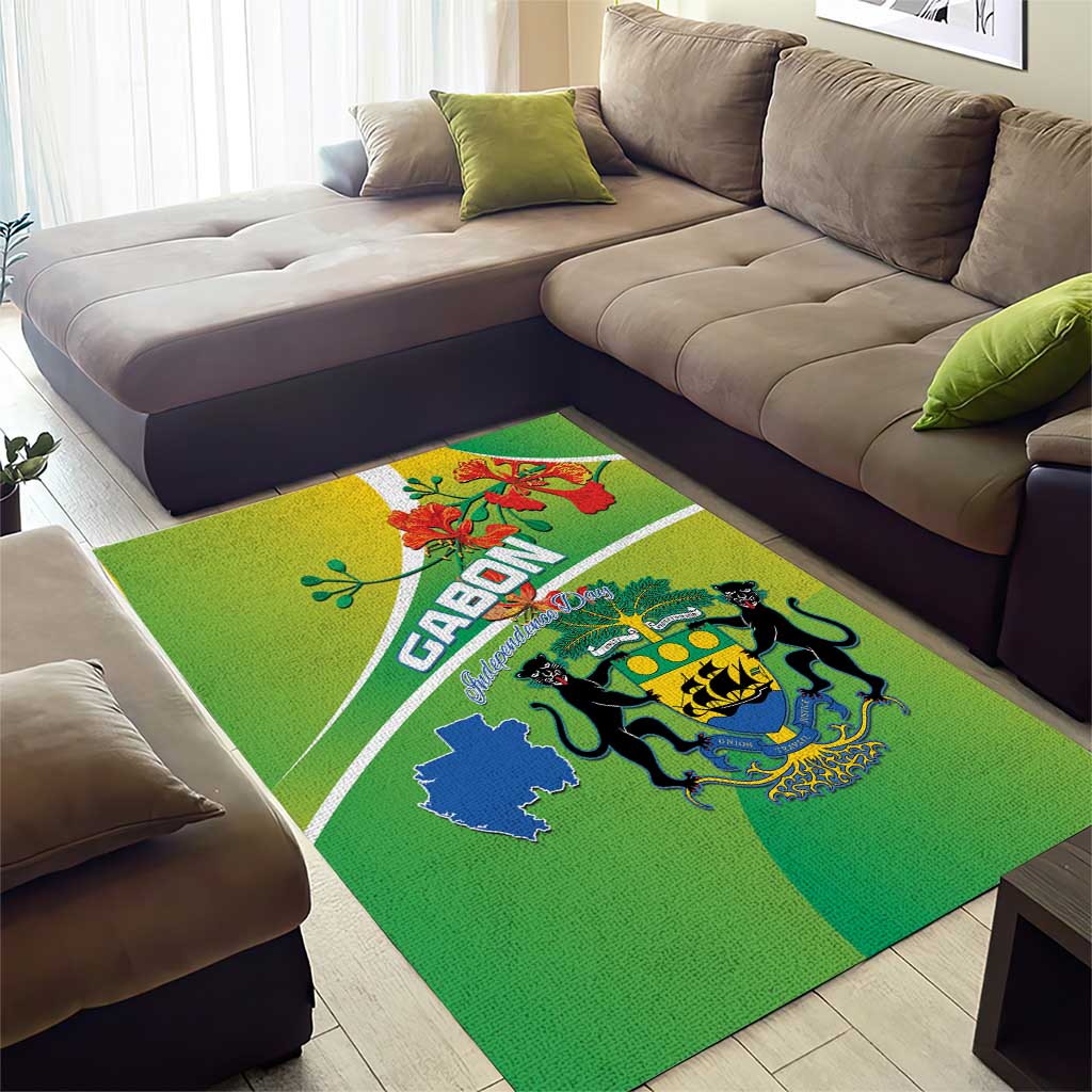 Gabon Independence Day Area Rug Gradient Style LT15