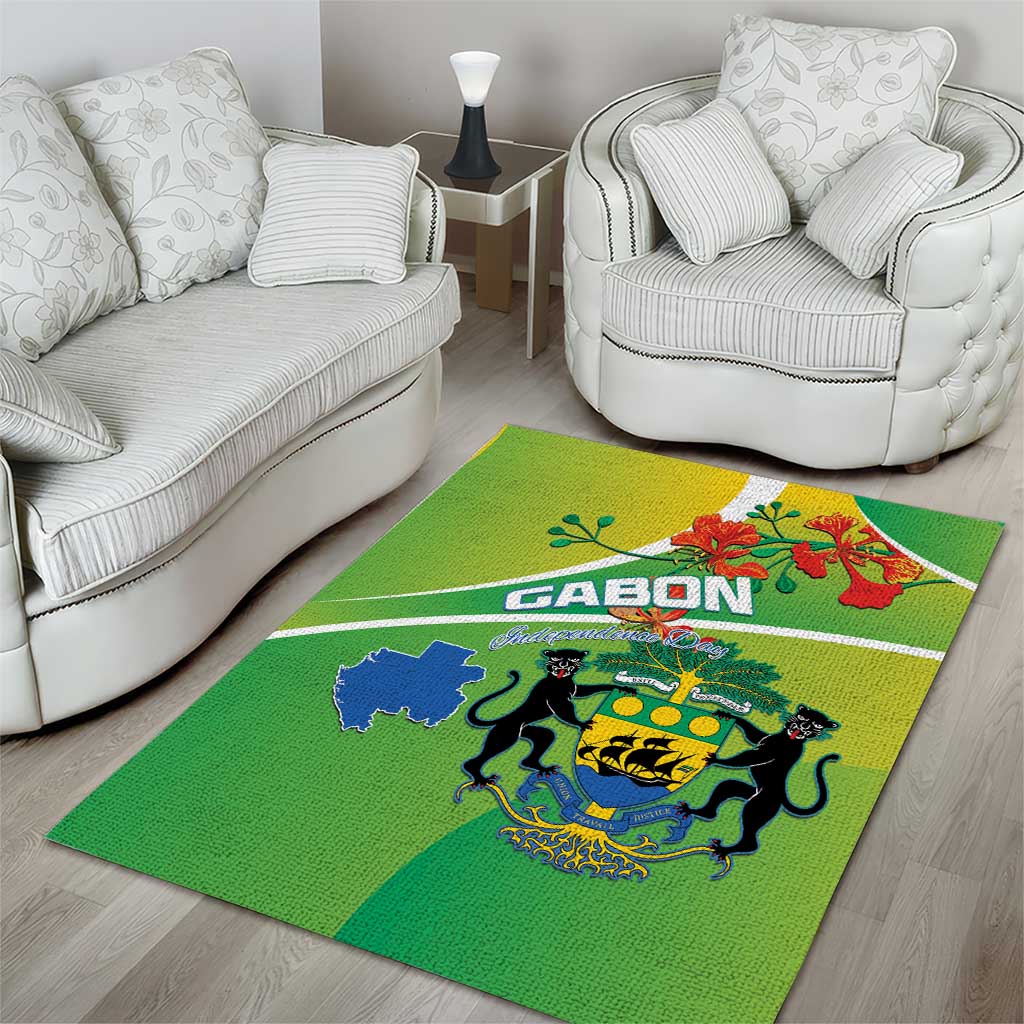 Gabon Independence Day Area Rug Gradient Style LT15