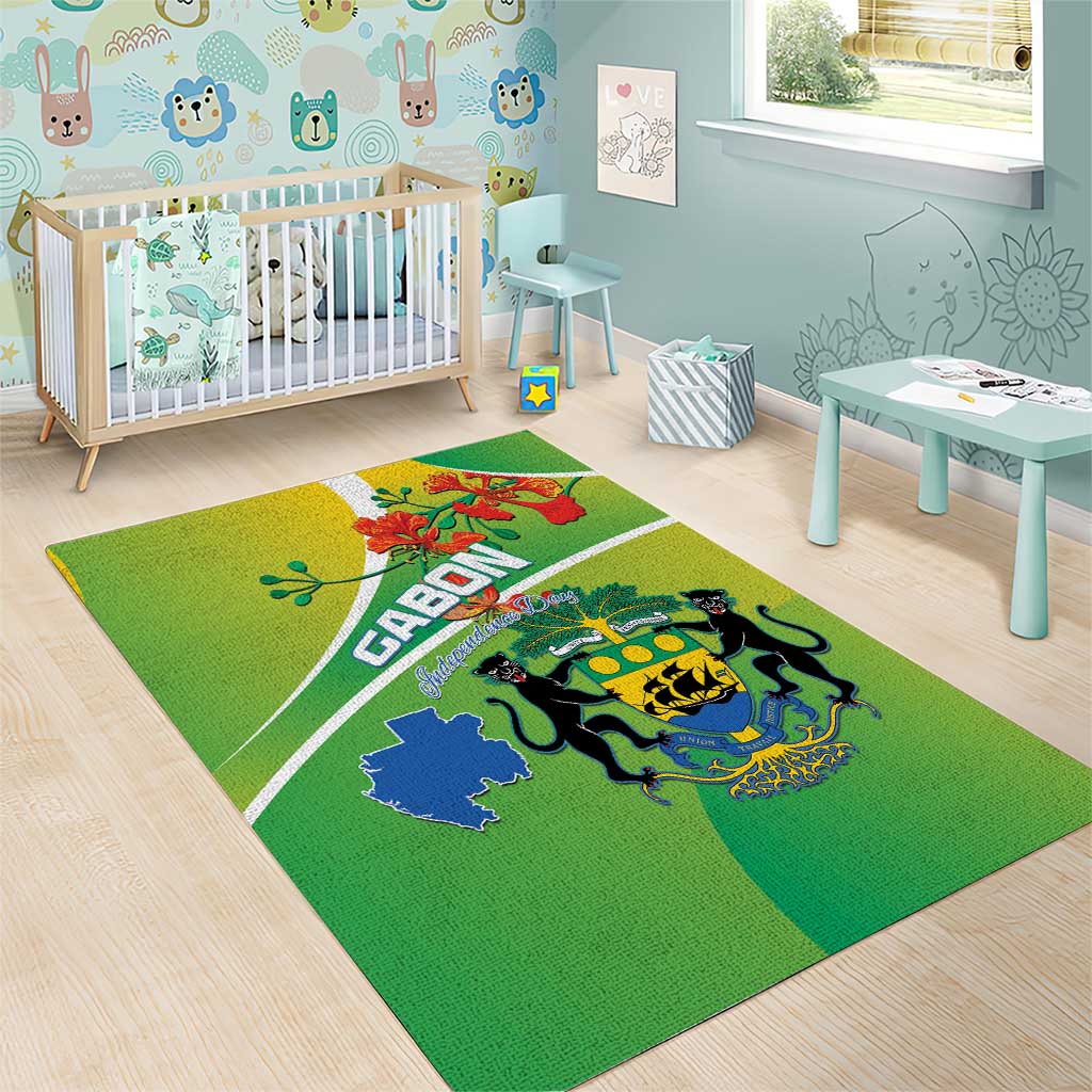 Gabon Independence Day Area Rug Gradient Style LT15