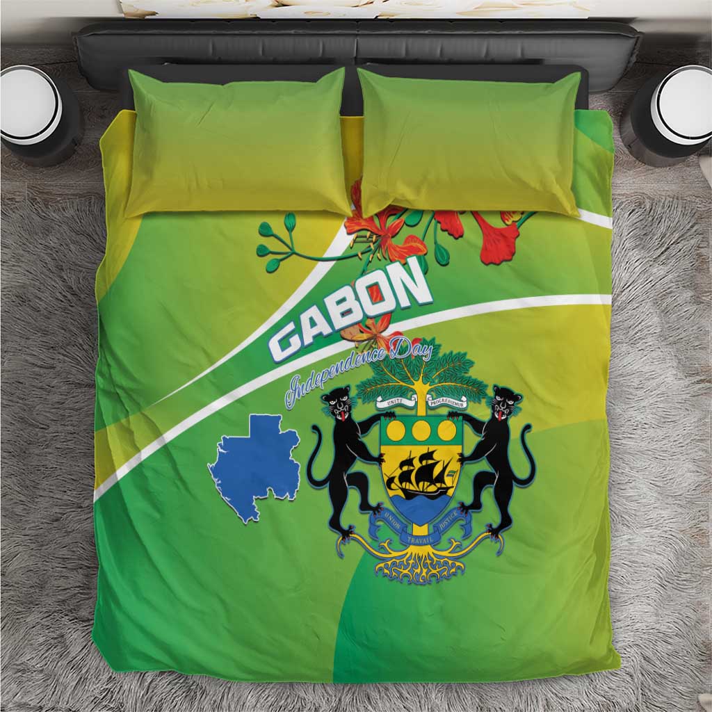 Gabon Independence Day Bedding Set Gradient Style LT15